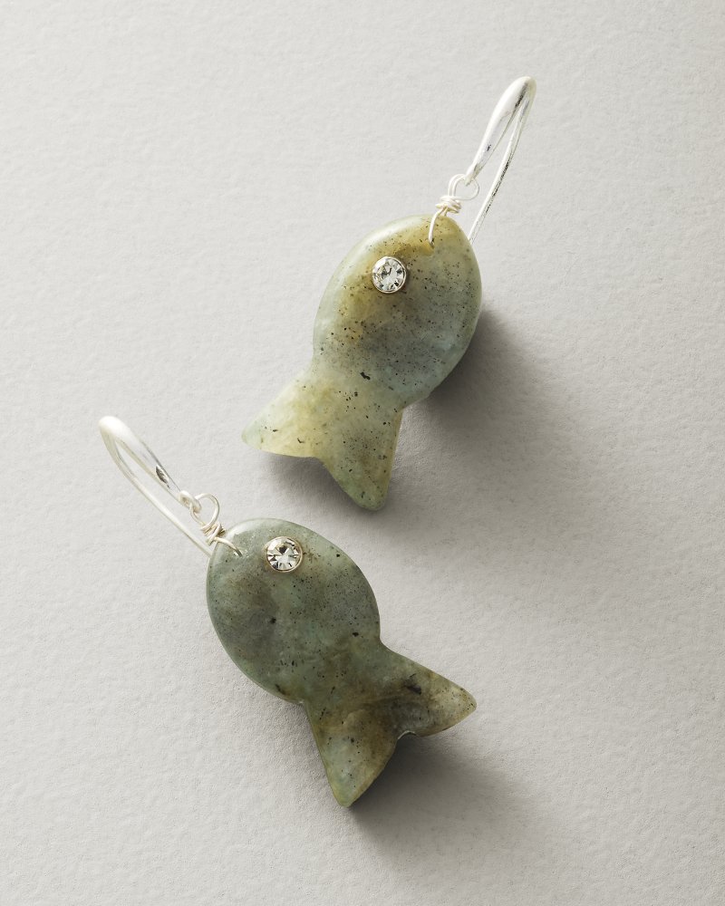 Lagoon Semi-Precious Fish Drop Earrings