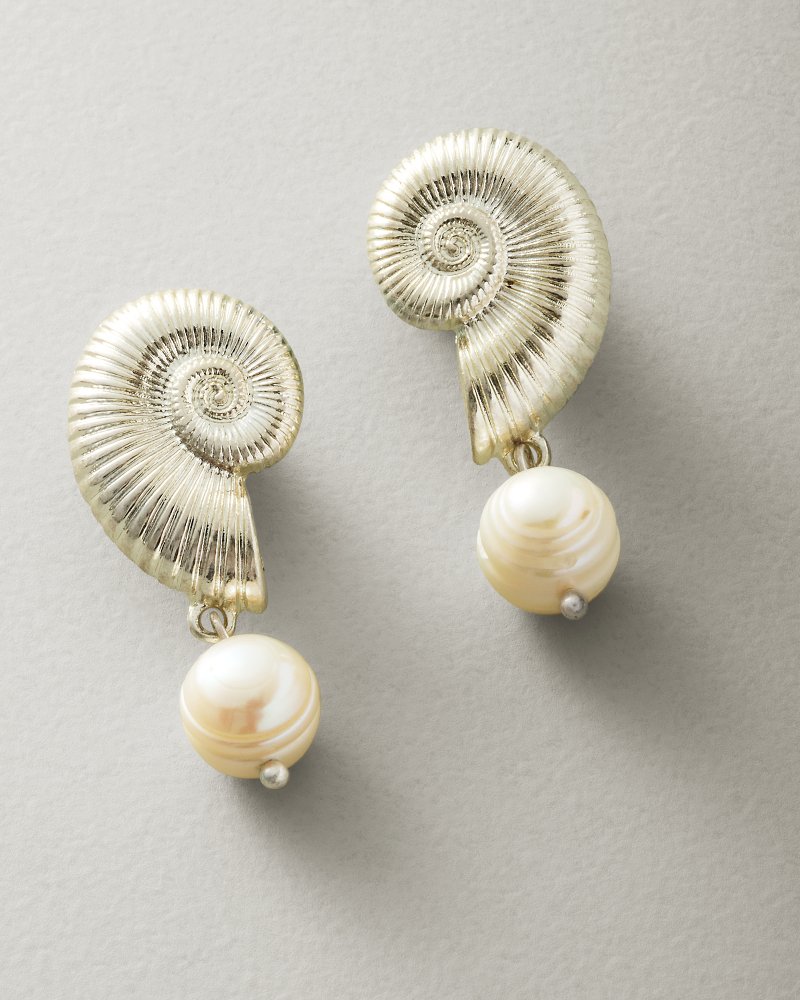 Lagoon Shell & Freshwater Pearl Drop Earrings