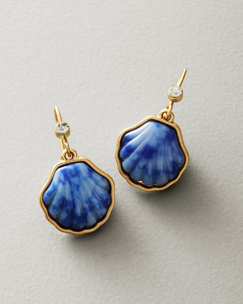 Sapphire Seas Semi-Precious Stone & Shell Drop Earrings