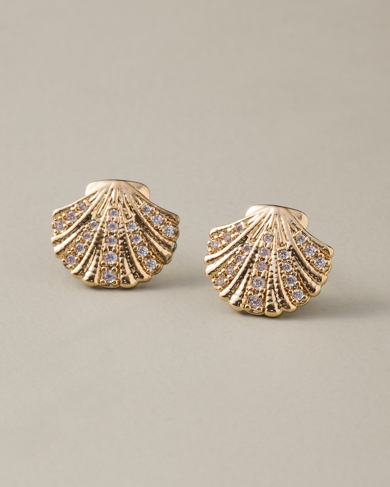 Thumbnail for Rose Coast Seashell Stud Earrings