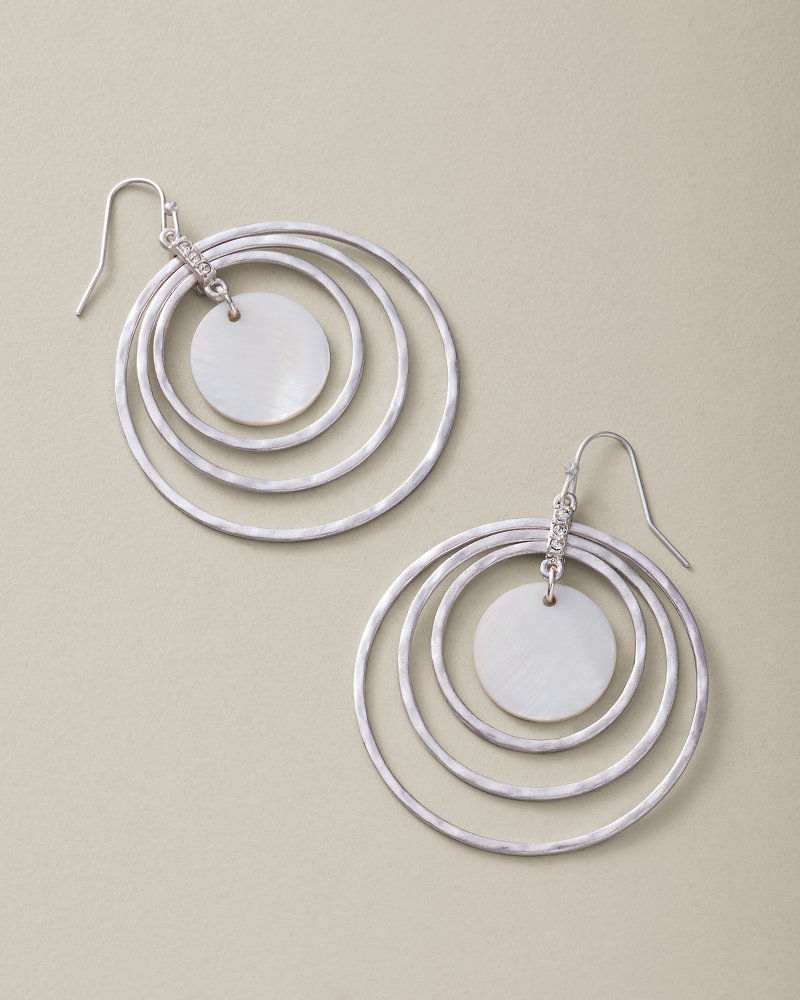 Thumbnail for Silver Coast Shell Multi-Ring Drop Earrings