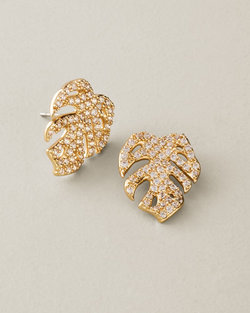 Celestial Sea Monstera Stud Earrings