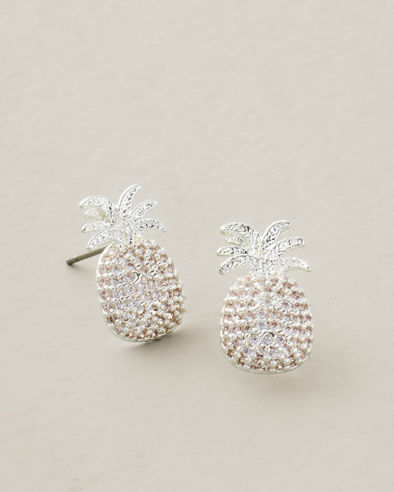 Shimmering Shores Pineapple Stud Earrings