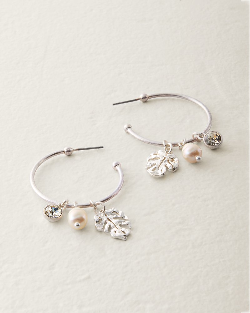 Silver Coast Charm Hoop Earrings