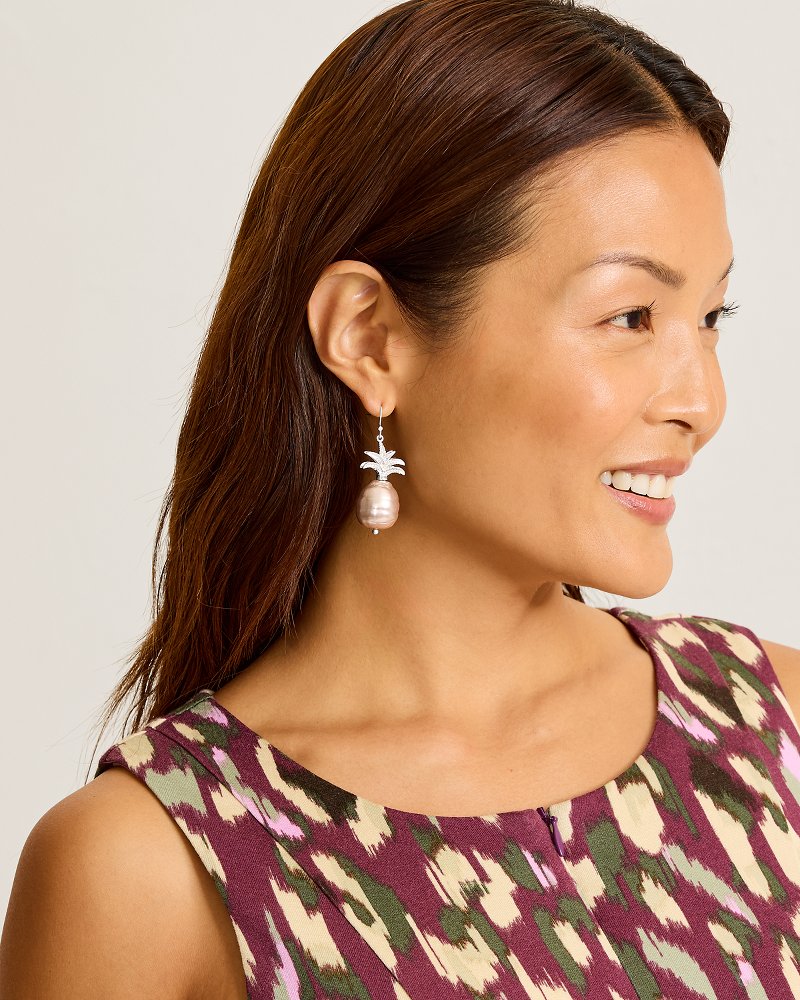 Shimmering Shores Pearl Pineapple Drop Earrings