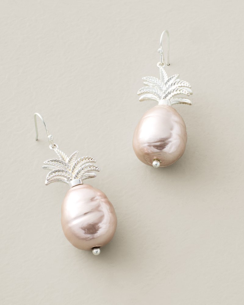 Shimmering Shores Pearl Pineapple Drop Earrings