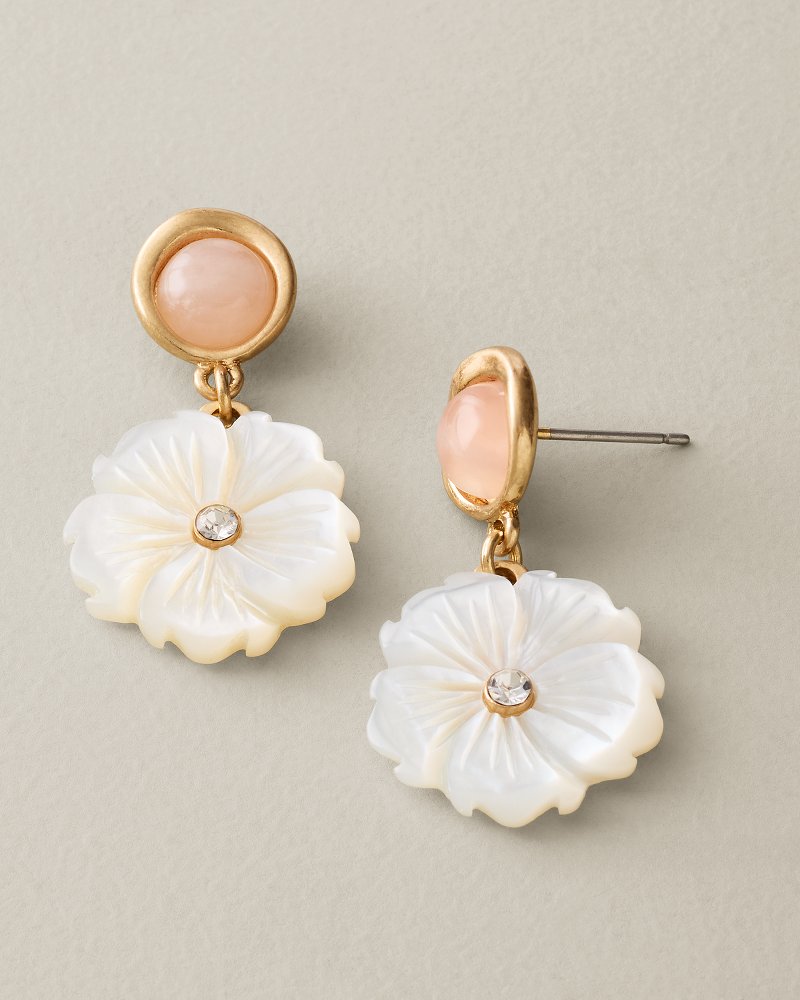 Celestial Sea Mother of Pearl Flower Drop Earrings