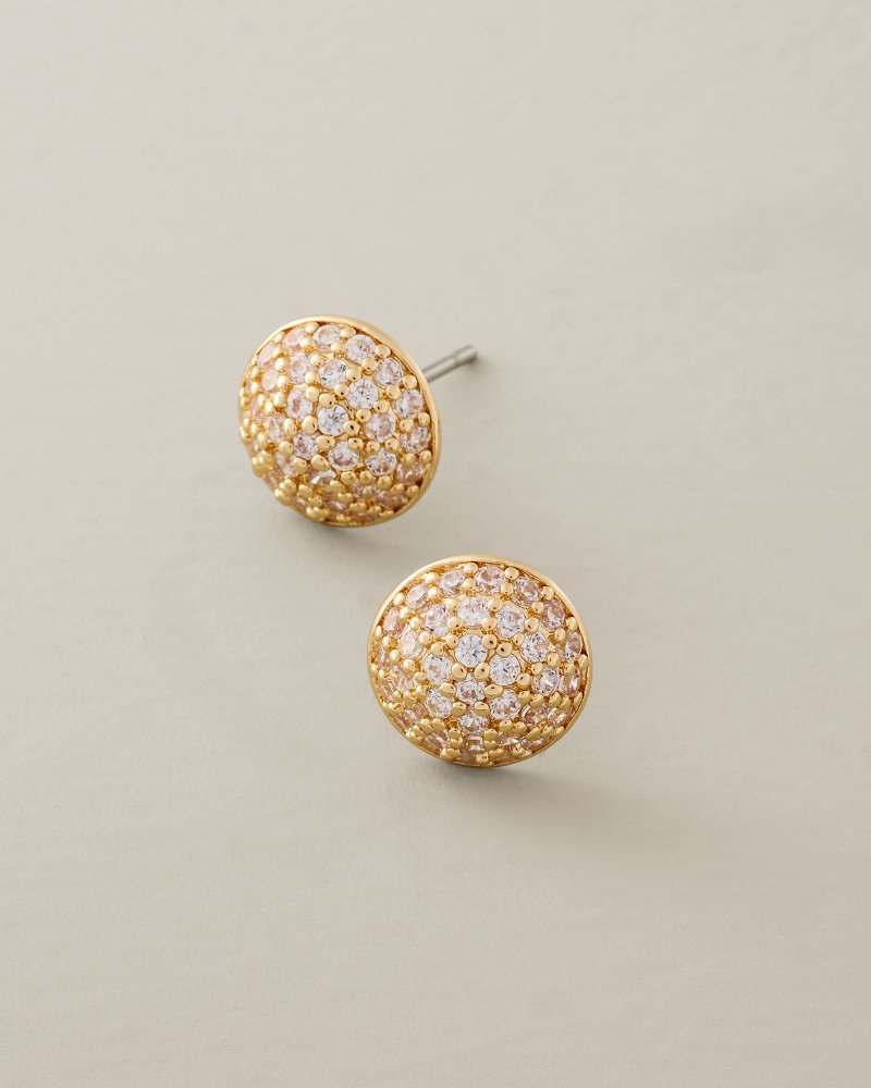 Flora Palms Dome Stud Earrings