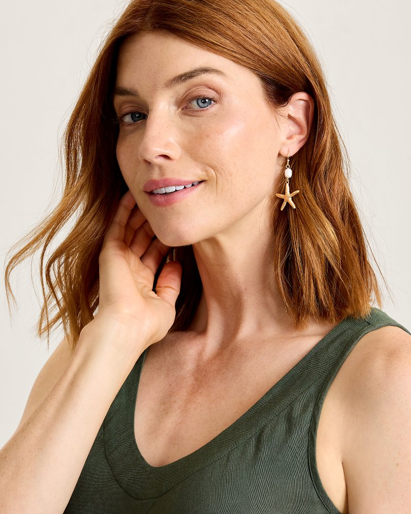 Celestial Sea Starfish Drop Earrings