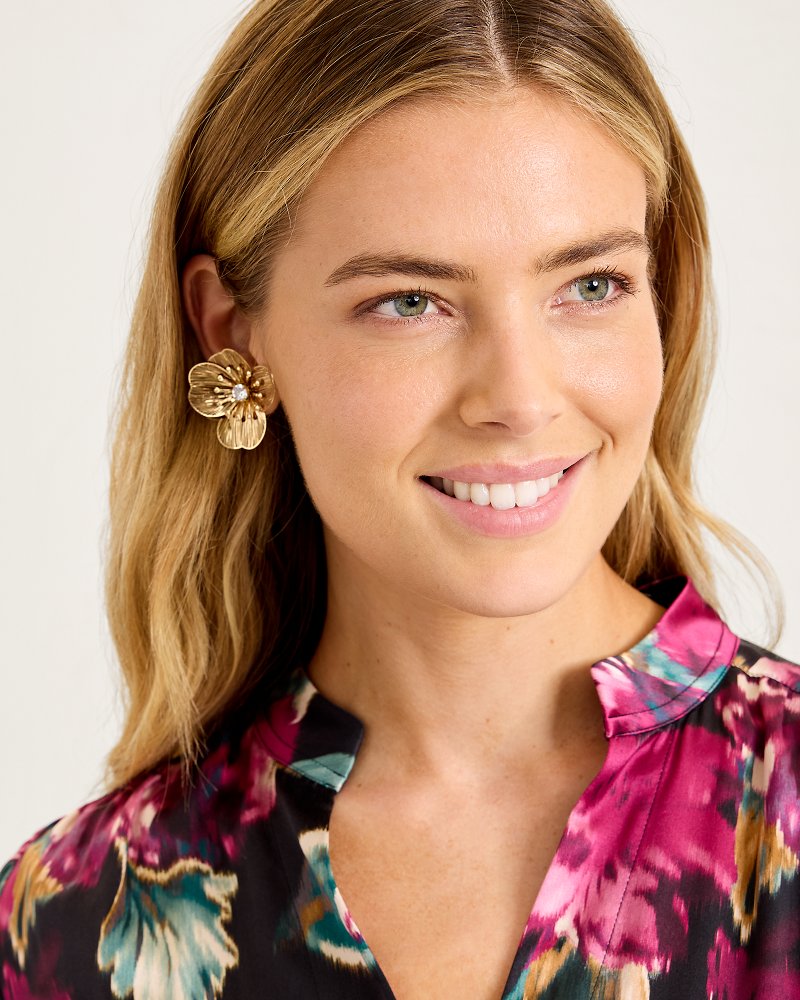 Celestial Sea Floral Statement Earrings