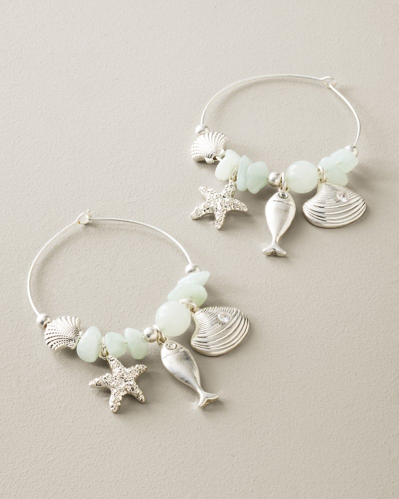 Harbor Glow Sealife Charm Hoop Earrings