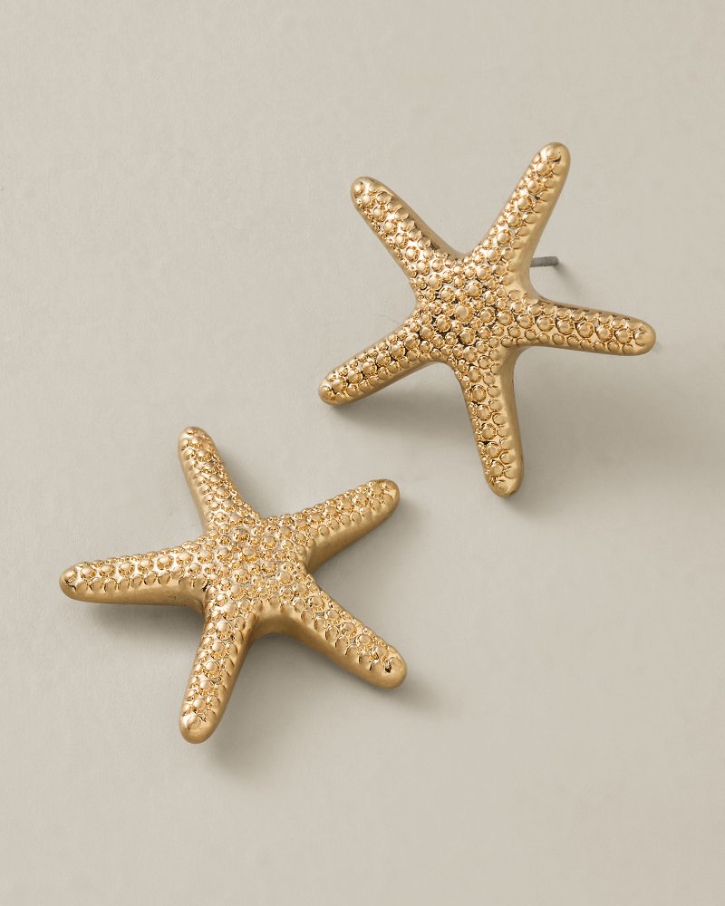 Sunset Tides Textured Starfish Stud Earrings