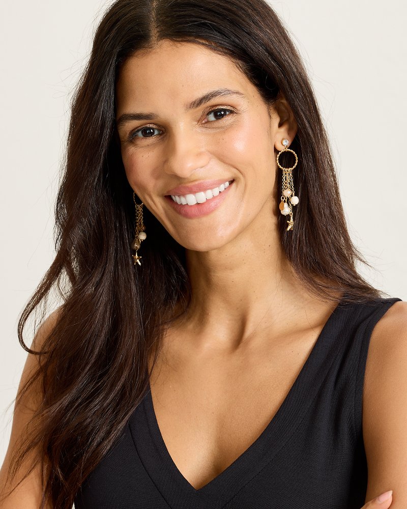 Sunset Tides Chain & Charm Drop Earrings