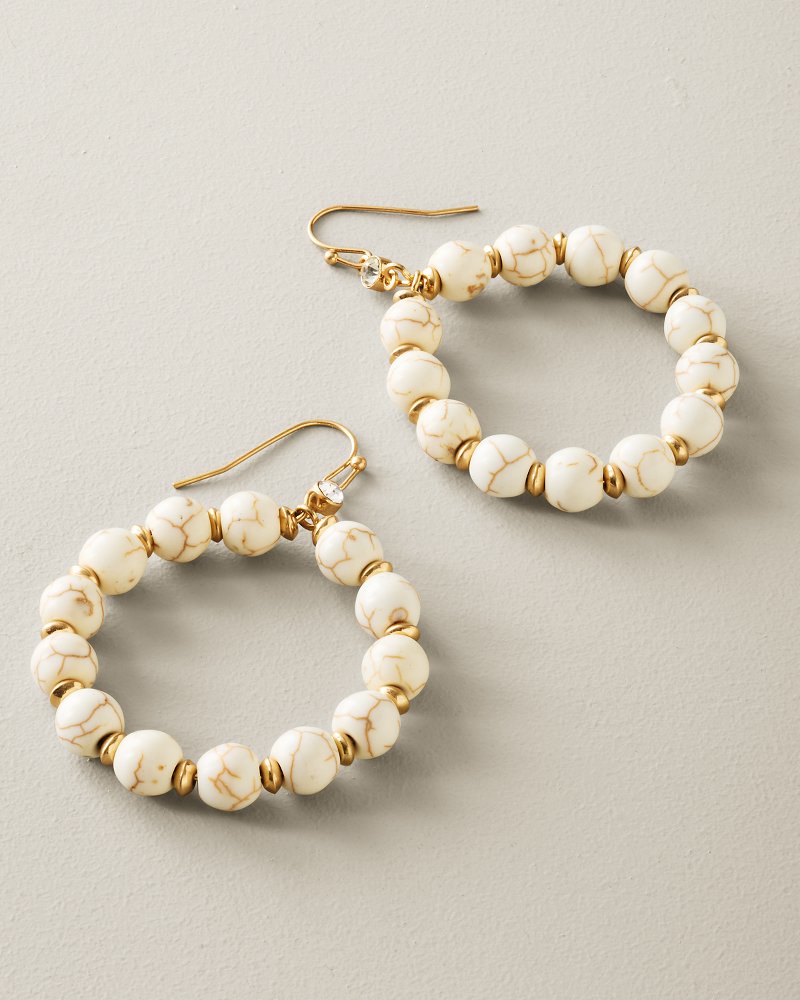 Harbor Glow Howlite Beaded Drop Hoops