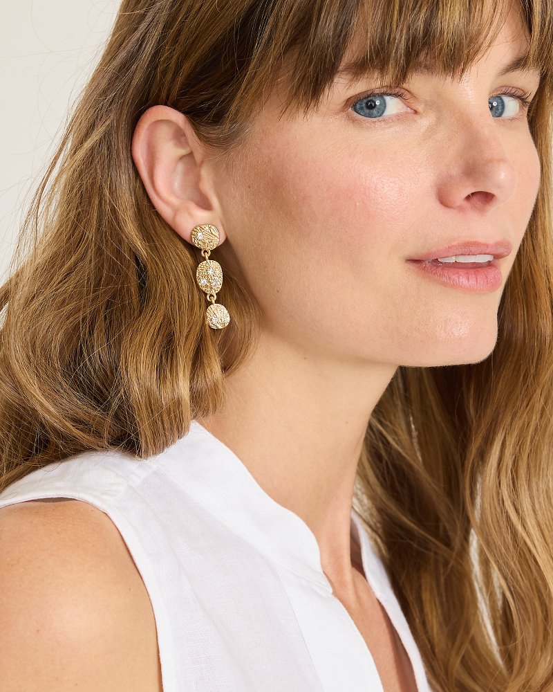 Marina Sol Textured Disc Earrings