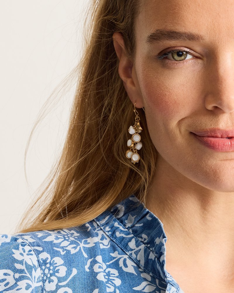 Terra Laguna Mother of Pearl Charm Drop Earrings