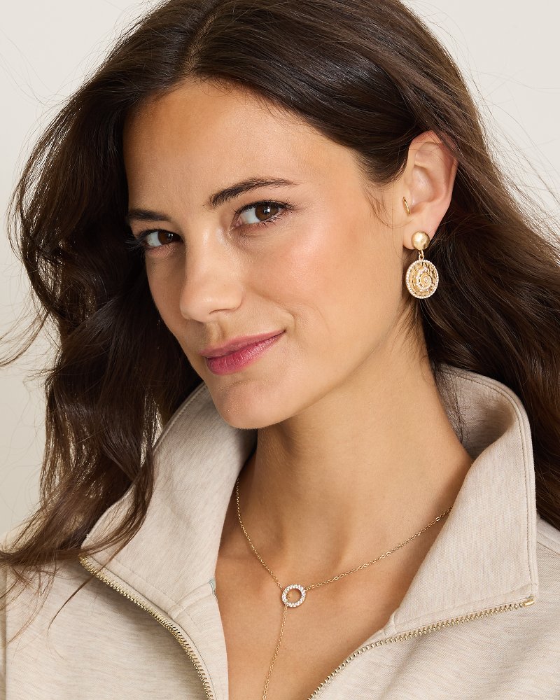 Coastal Heirloom Shell Coin Drop Earrings
