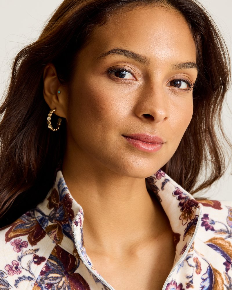 Coastal Heirloom Pavé Disc Hoop Earrings