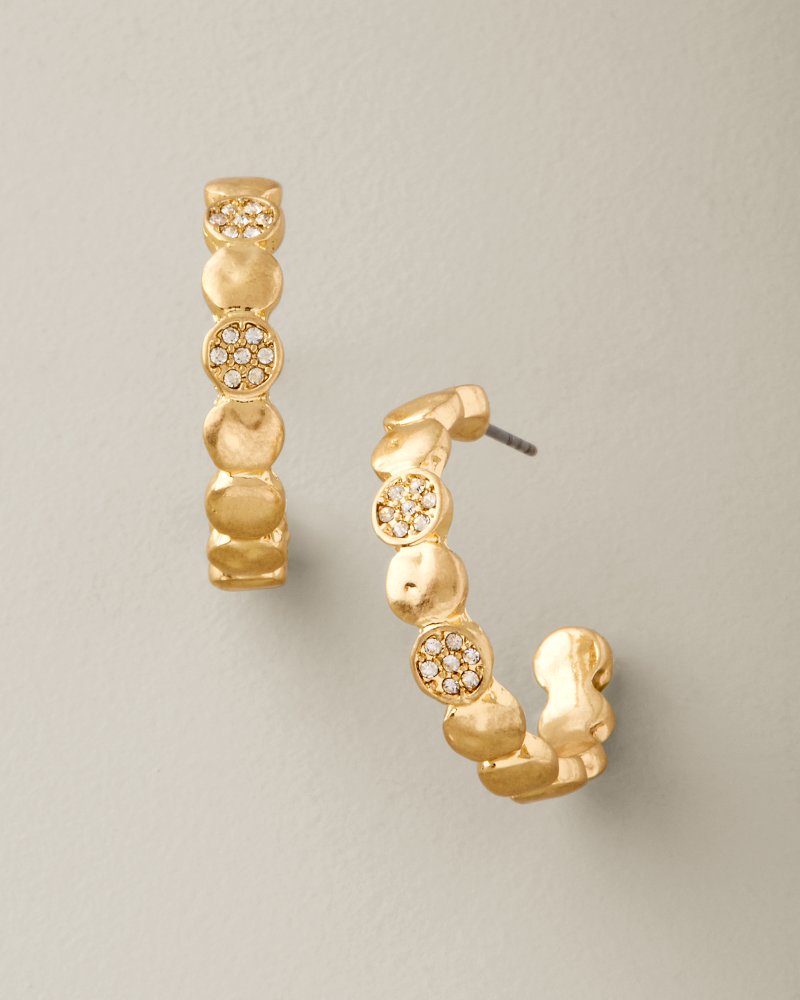 Coastal Heirloom Pavé Disc Hoop Earrings