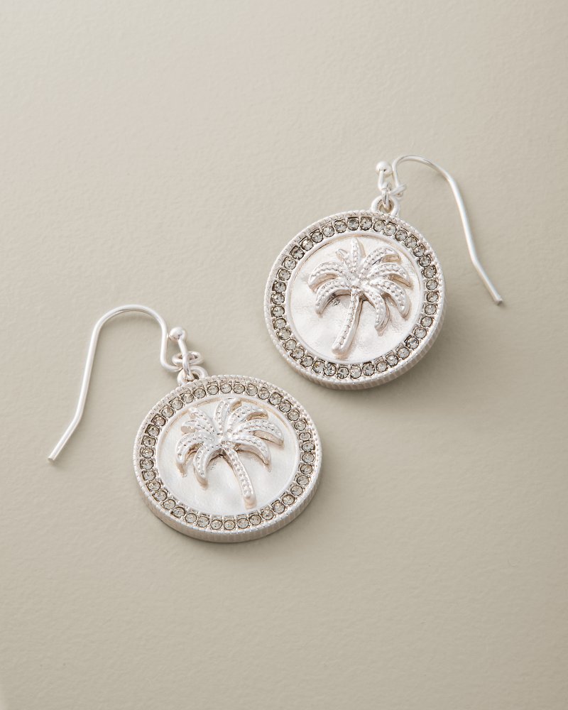 Coastal Heirloom Palm Tree Coin Drop Earrings