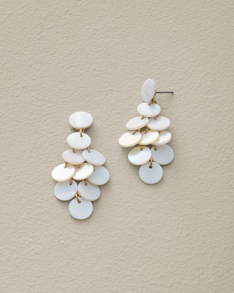 Ocean Blossom Mother of Pearl Disc Kite Earrings