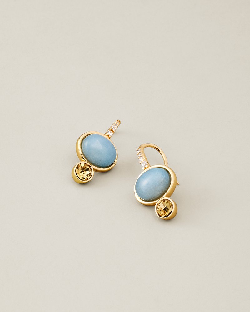 Palm Garden Cabochon Drop Earrings
