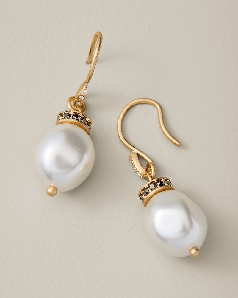 Midnight Cove Pearl Drop Earrings