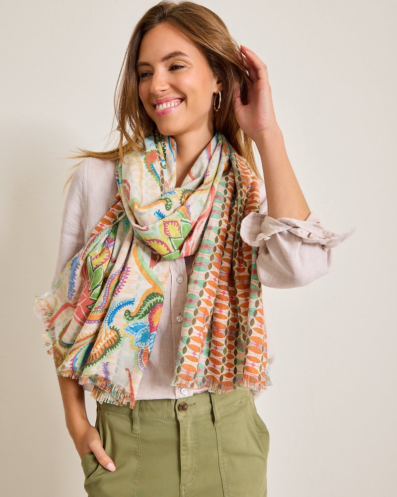 Hypnotic Garden Double Face Scarf