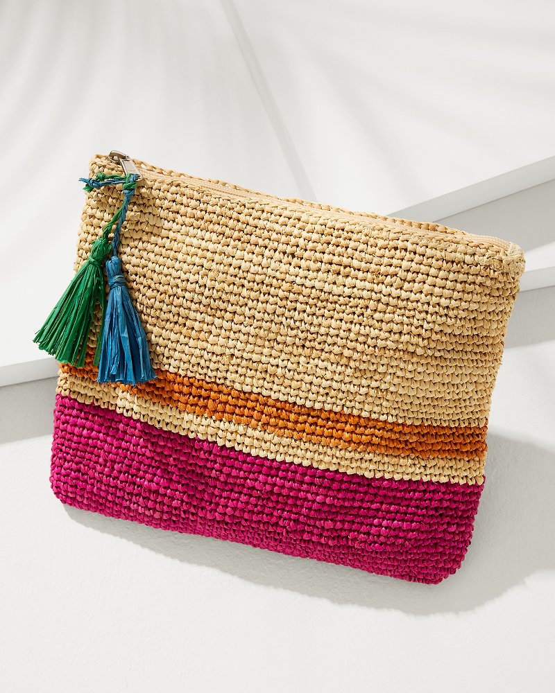 Tropic Stripe Bikini Bag Clutch