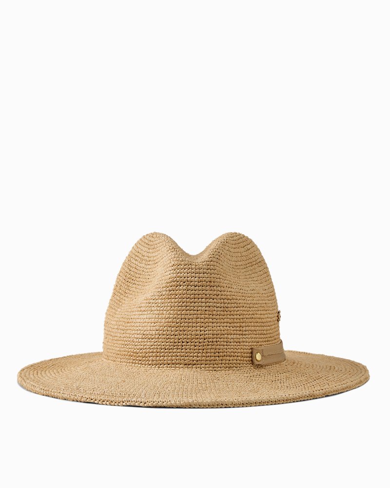 Elise Crochet Raffia Packable Hat