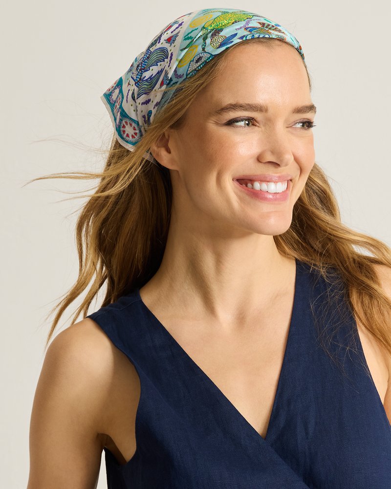 Thumbnail for Sea Life Silk Bandana