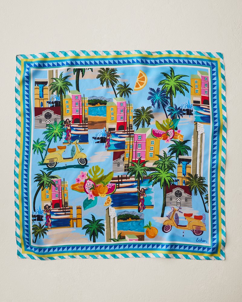 Thumbnail for Amalfi Views Square Silk Bandana