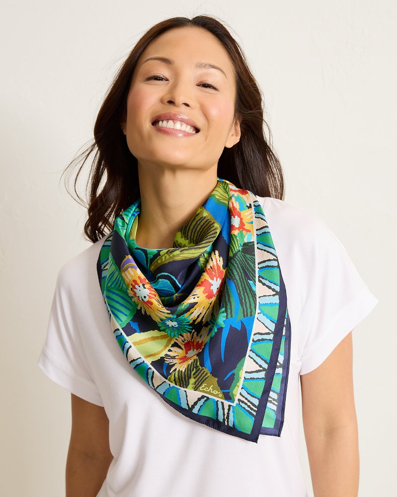Thumbnail for Rain Forest Square Silk Scarf