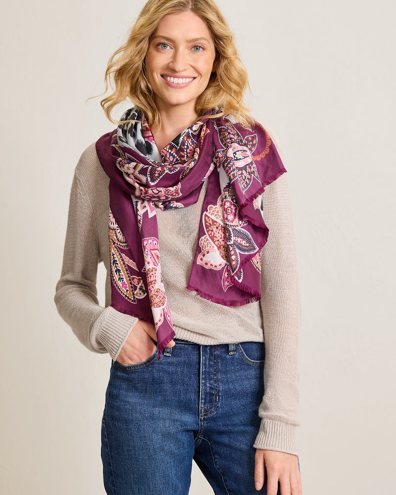 Silk Novelty Paisley Scarf