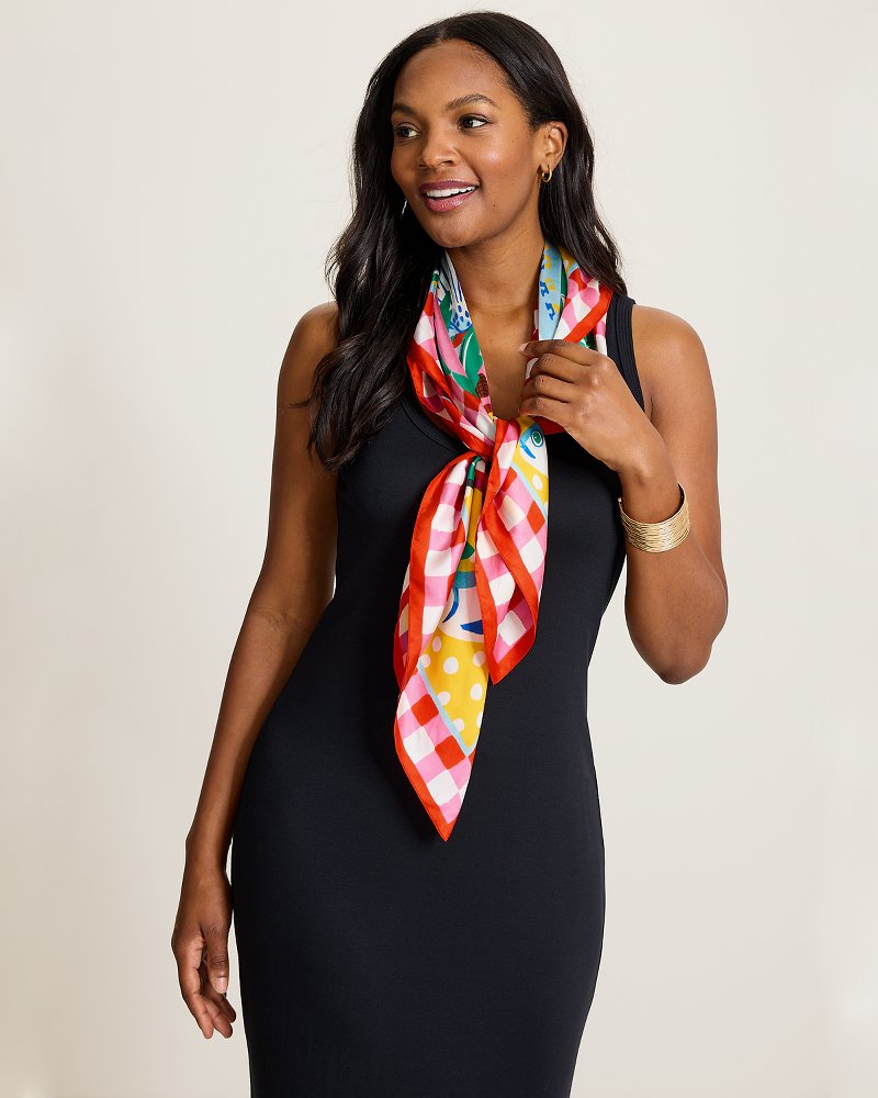 Beach Picnic Silk Square Scarf