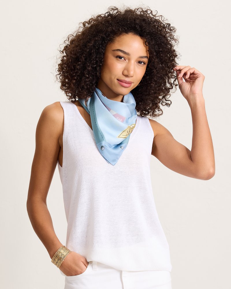 Travel Stickers Square Silk Scarf