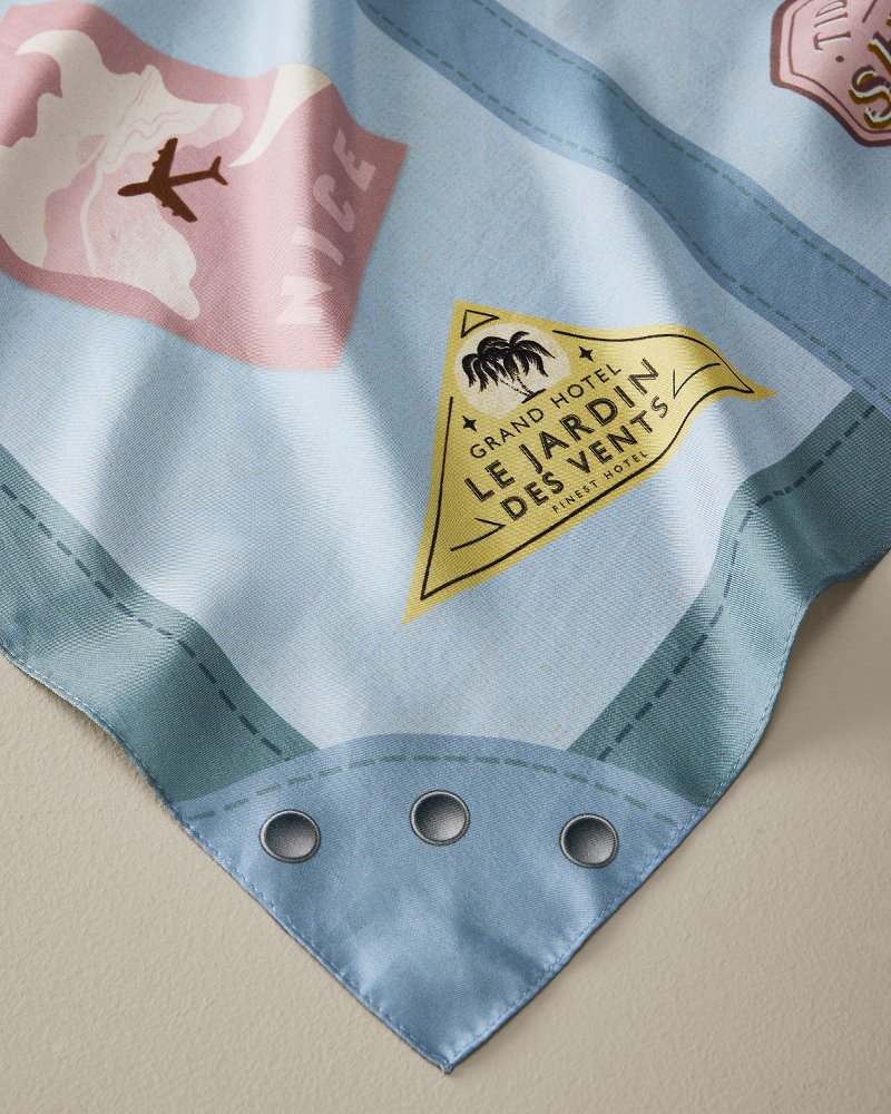 Travel Stickers Square Silk Scarf thumbnail 4