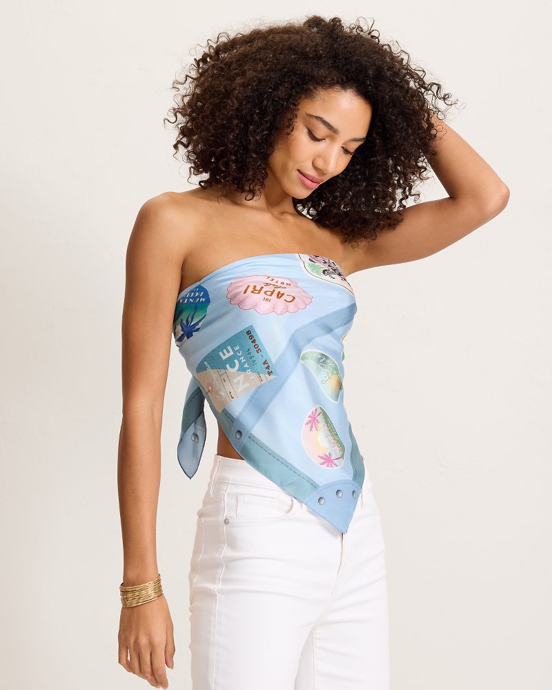 Travel Stickers Square Silk Scarf