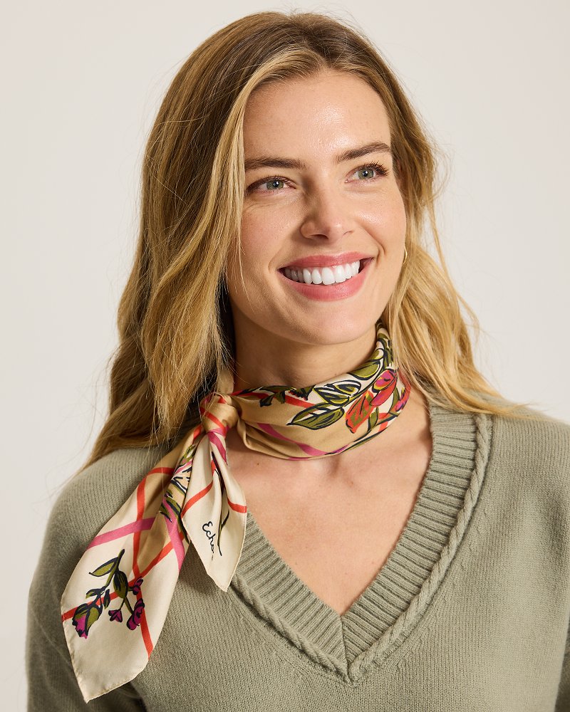 Cottage Bouquet Silk Bandana Scarf