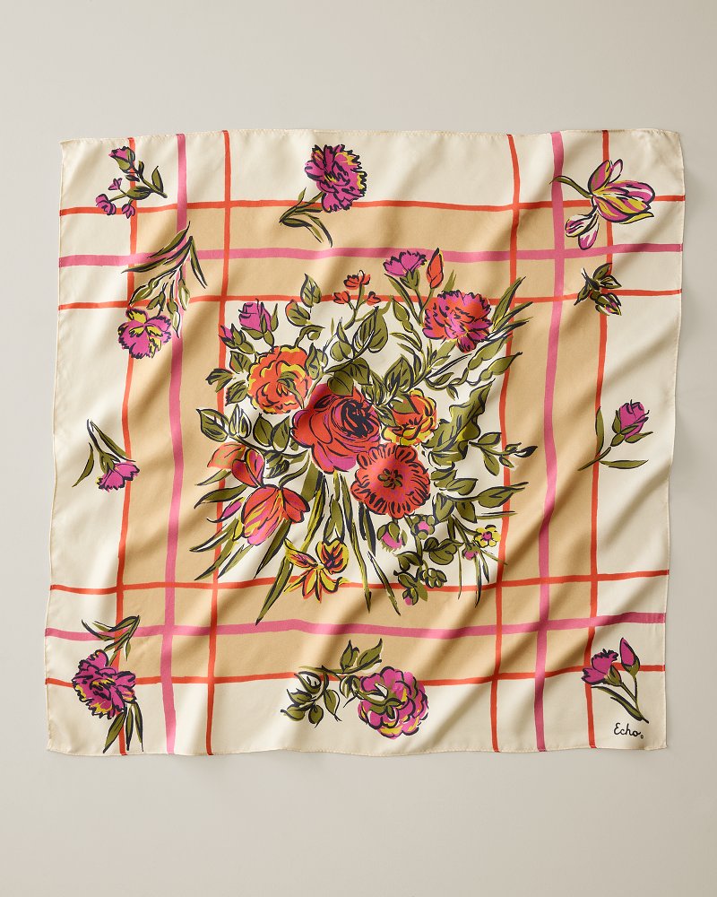 Cottage Bouquet Silk Bandana Scarf