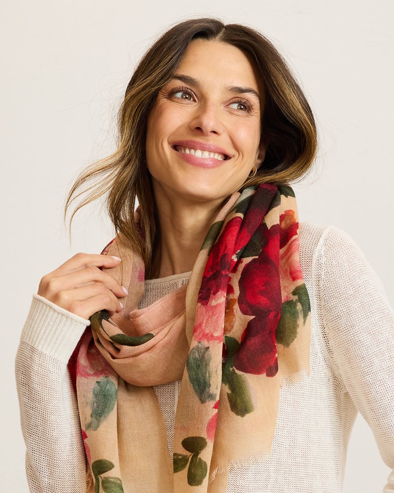 Artists Floral Wool-Blend Wrap Scarf