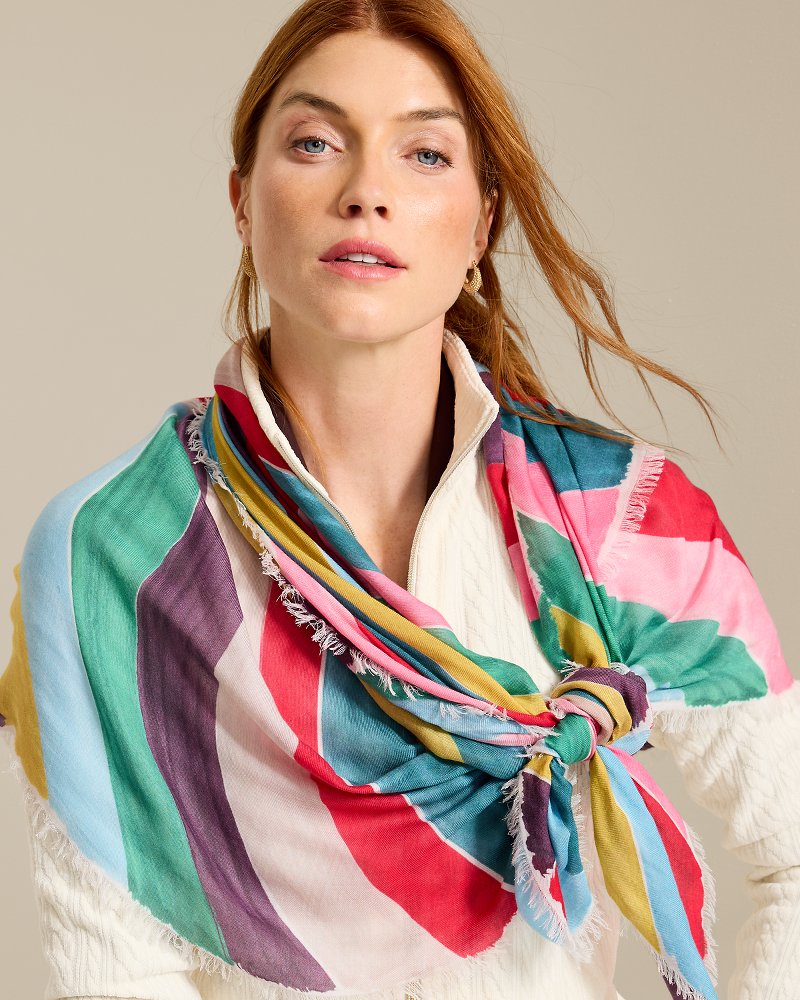 Painted Chevron Square Scarf