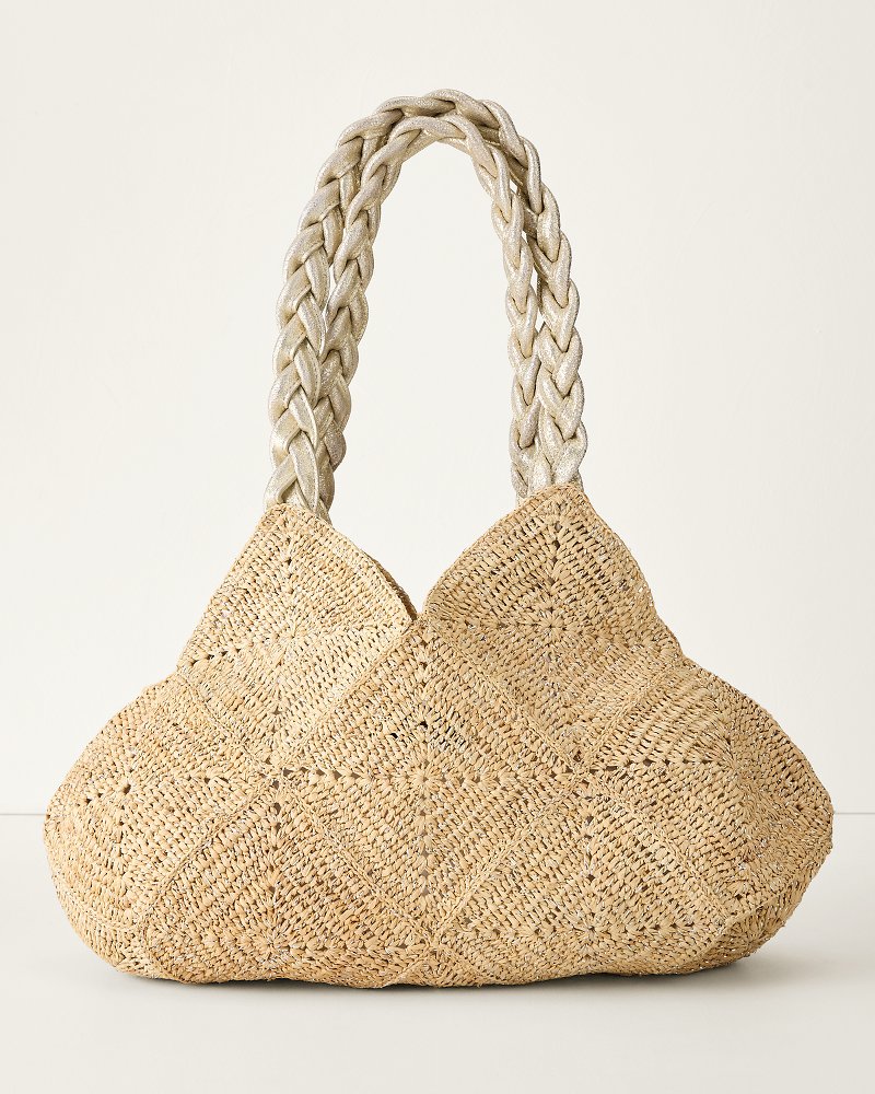 Foggia Lux Crochet Raffia Tote thumbnail 3