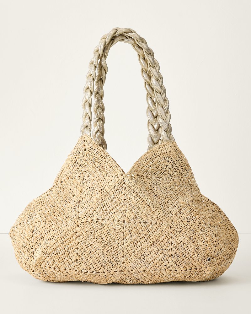 Foggia Lux Crochet Raffia Tote