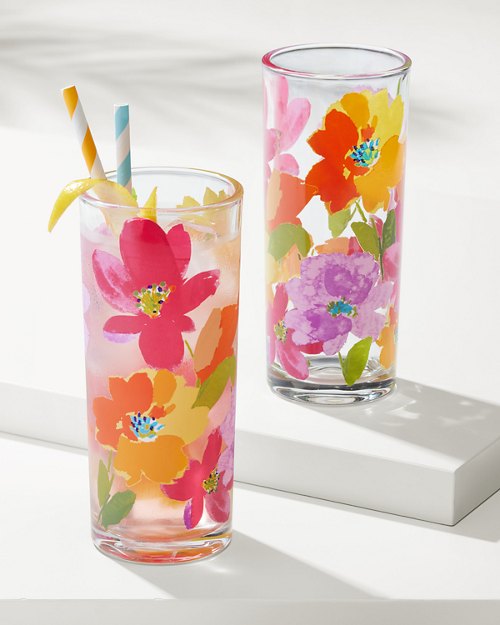 Springtime Floral 10-oz. Glasses — Set of 4