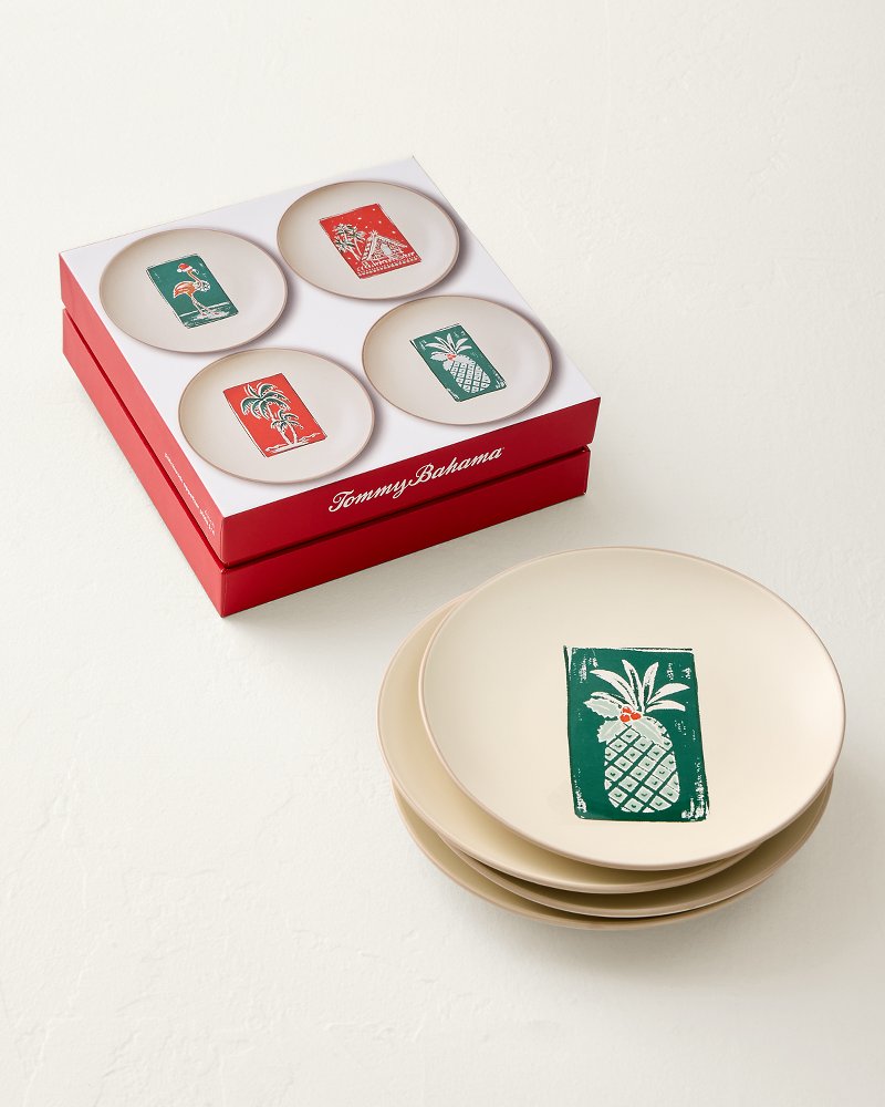 Patchwork Holiday Appetizer Plates - Set of 4