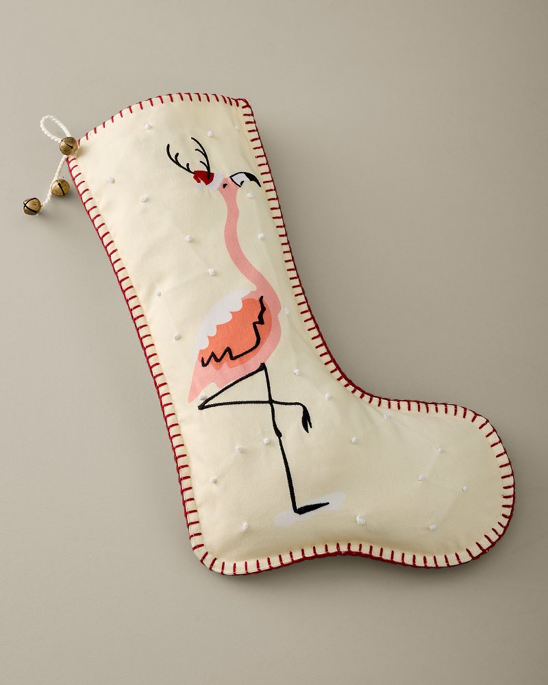 Festive Flamingo Holiday Stocking