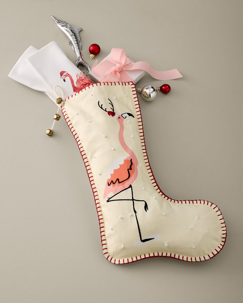 Festive Flamingo Holiday Stocking