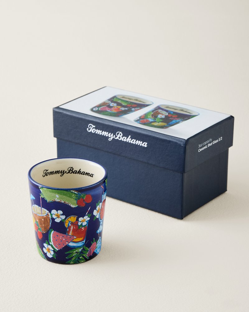 Tropical Ceramic Shot Glasses - Set of 2