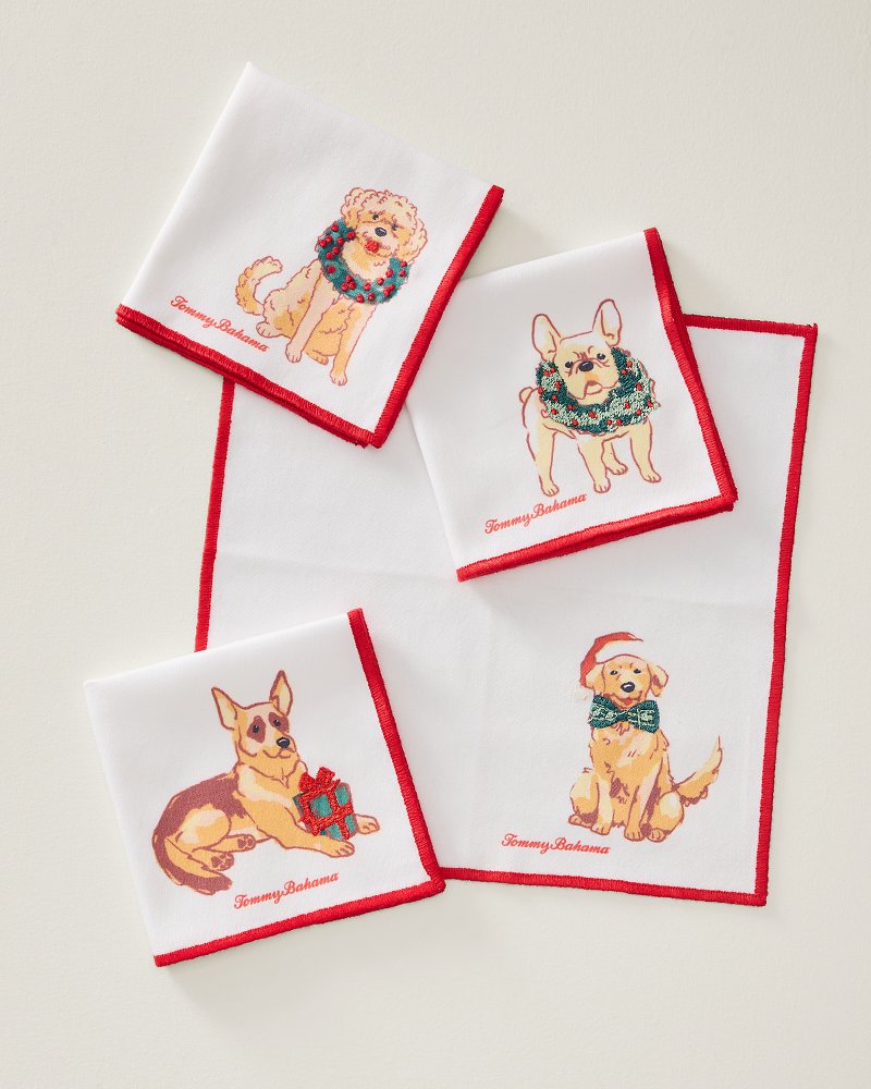 Howliday Dog Cocktail Napkins - Set of 4